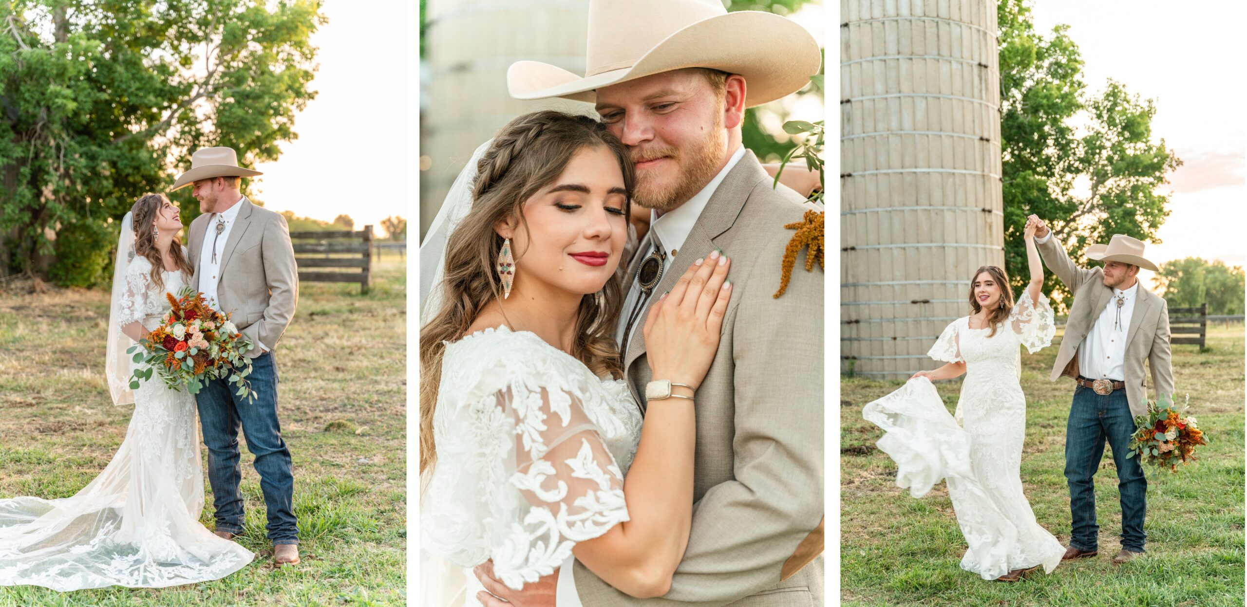 country themed wedding, groom with cowboy hat