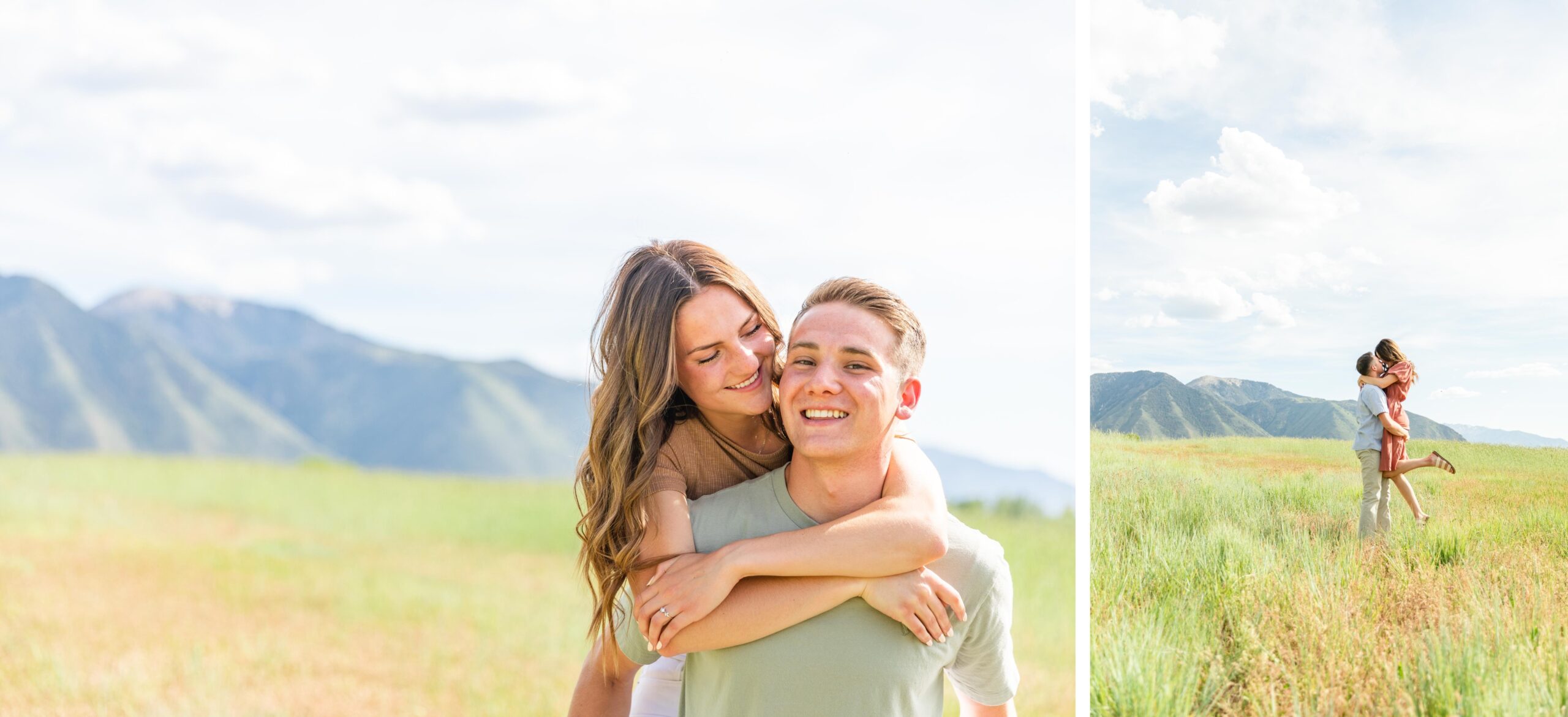engagement photos in a utah field 