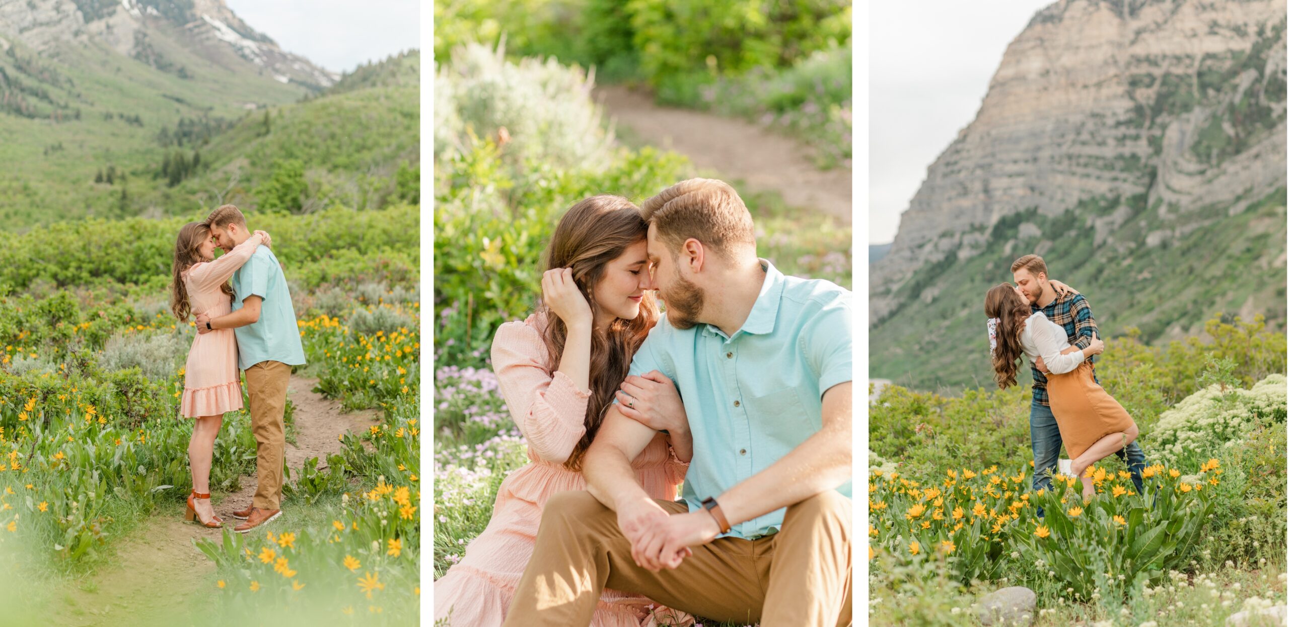 spring engagement session in the utah foothills 