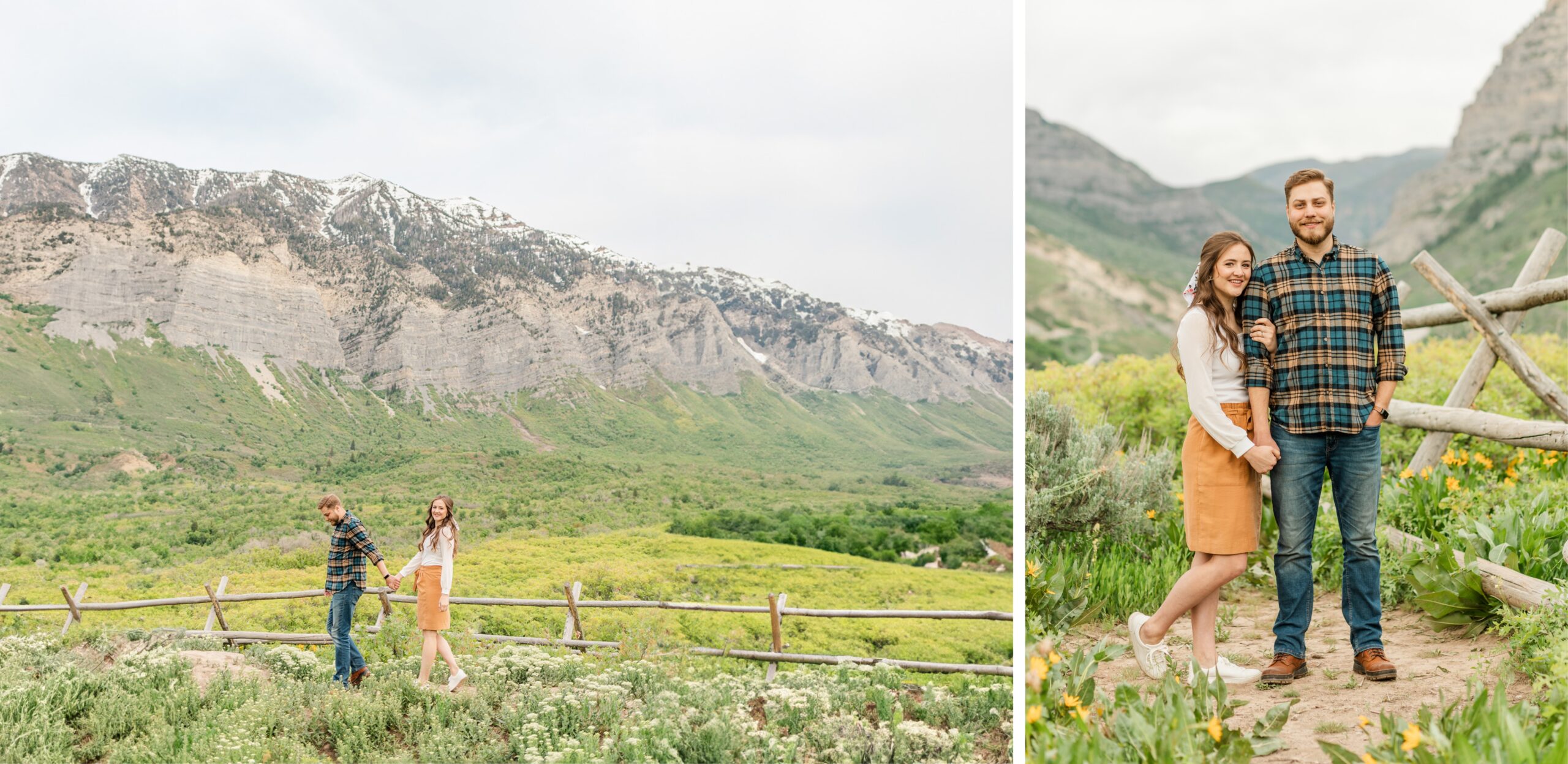spring engagement session in the utah foothills 