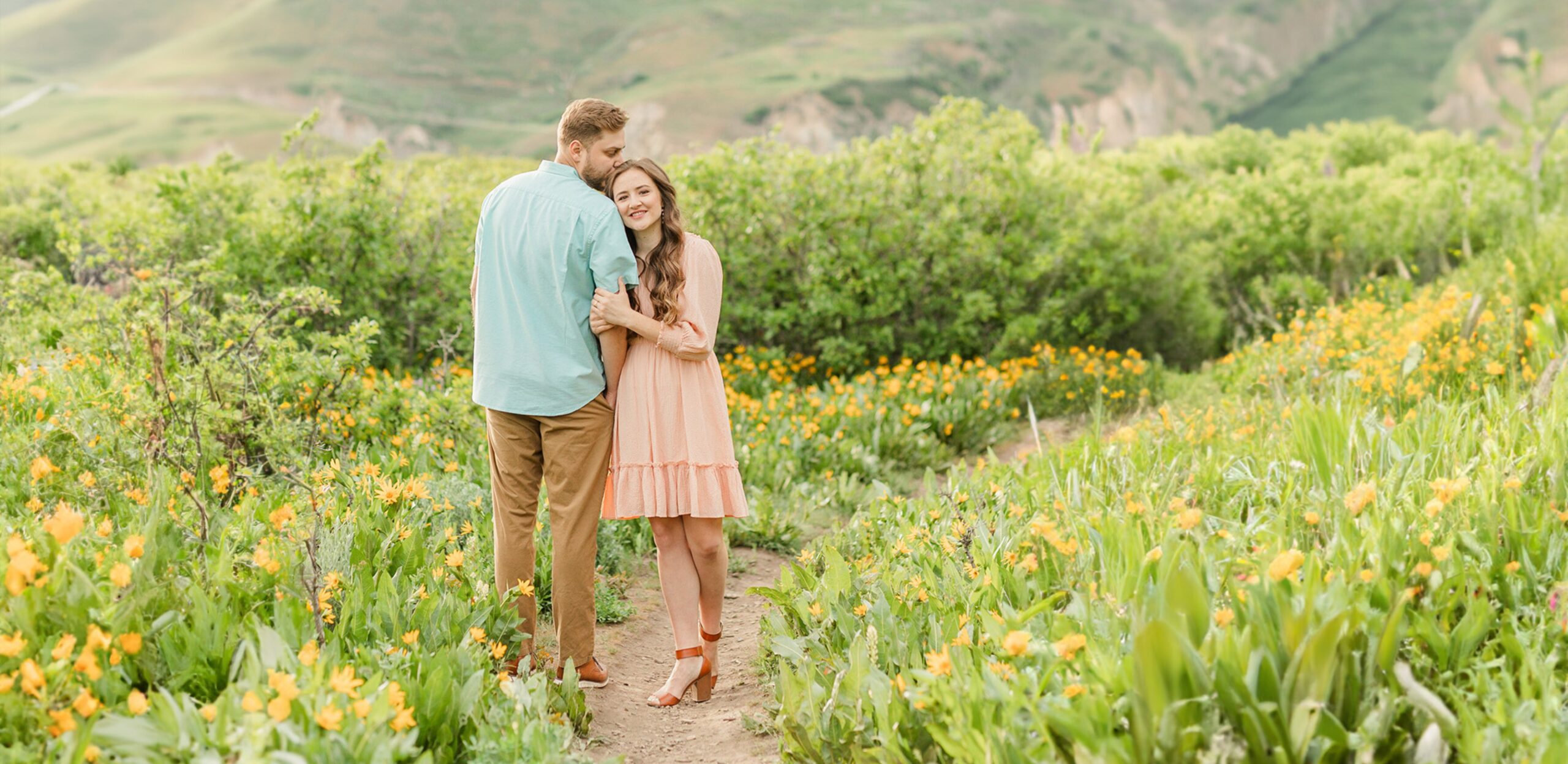 spring engagement session in the utah foothills