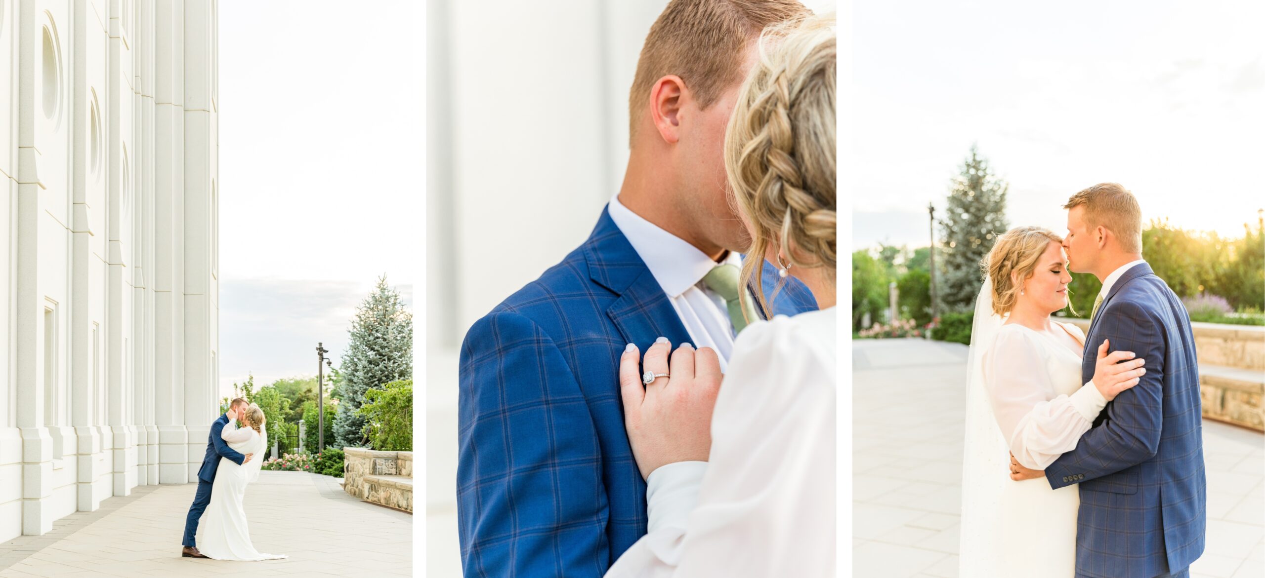 groom blue suit, brigham city temple wedding 